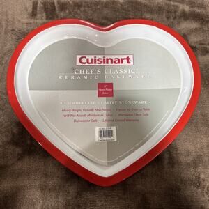 Cuisinart Chefs Classics Ceramic 12” Heart‎ Platter Baker Pie Valentine's New